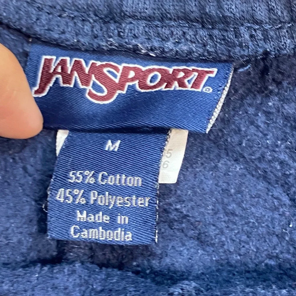 Jansport Virginia Sweatpants Sz M Mens Navy Blue Collegiate Graphic Joggers TW42